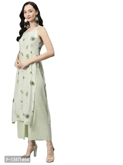 RANG GALI Floral Georgette Printed Sleeveless Kurta for Women Girls-thumb4