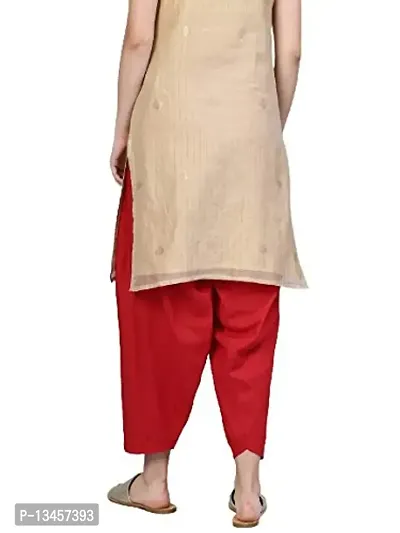 Saadgi Women Red Solid Cotton Casual Salwar(SSLSPRED)-thumb3