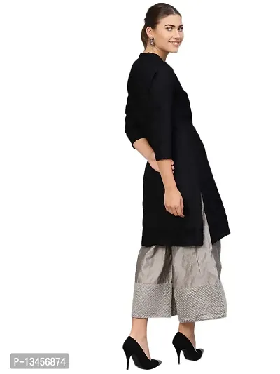 Saadgi Women's Cotton Regular Kurta (IBK9262OW_XXL_Black_X-Large)-thumb5