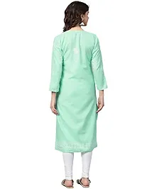 Saadgi Sea Green Chikankari Handwork Cotton Kurta (SIK25SGRN-L)-thumb1