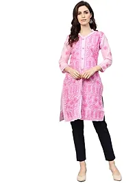 Saadgi Lucknowi Chikankari Kurti for Women Dark Pink-thumb2