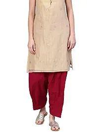 Saadgi Women Maroon Solid Cotton Casual Salwar(SSLSPMRN)-thumb1