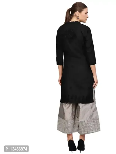 Saadgi Women's Cotton Regular Kurta (IBK9262OW_XXL_Black_X-Large)-thumb2