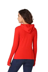 Vemante Hooded Top has Featured with Round Neck,Full Sleeves which has Covered with Thumb,Solid Print.Top has Cotton Fabric.-thumb1