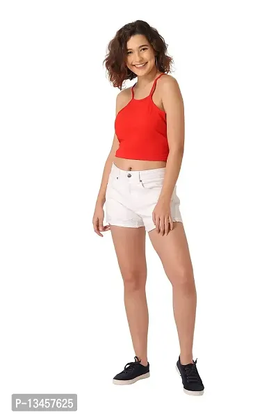Vemante Red Casual Top has Featured with Square Neck,Shoulder Straps on Sleeves,Solid Print.Top has Cotton Fabric.-thumb5