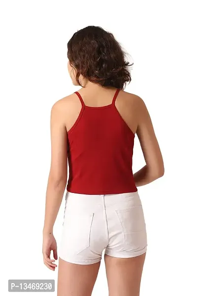 Vemante Maroon Casual Top has Featured with Square Neck,Shoulder Straps on Sleeves,Solid Print.Top has Cotton Fabric.-thumb2