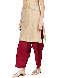 Saadgi Women Maroon Solid Cotton Casual Salwar(SSLSPMRN)-thumb3