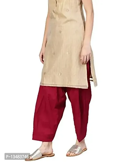 Saadgi Women Maroon Solid Cotton Casual Salwar(SSLSPMRN)-thumb4