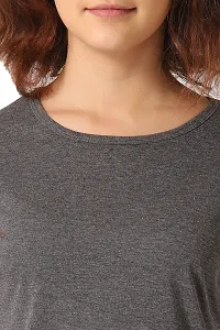 Vemante Grey Casual Top has Featured with Round Neck,Solid Print.Top has Cotton Fabric.-thumb3