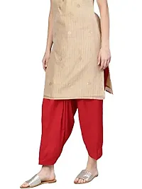 Saadgi Women Red Solid Cotton Casual Salwar(SSLSPRED)-thumb4