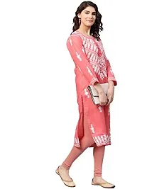 Saadgi Peach Chikankari Handwork Cotton Kurta (SIK25PEA-S)-thumb4