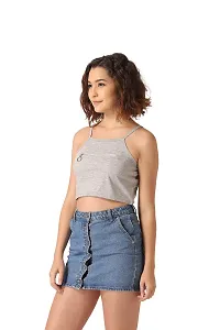 Vemante Light Grey Casual Top has Featured with Square Neck with Zip in Front,Shoulder Straps on Sleeves,Solid Print.Top has Cotton Fabric.-thumb2