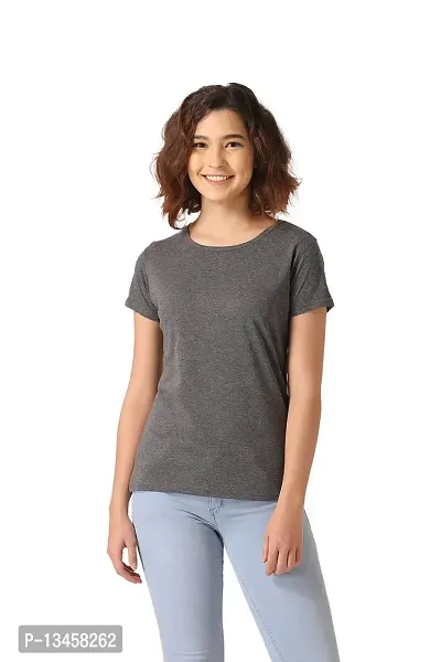 Vemante Grey Casual Top has Featured with Round Neck,Solid Print.Top has Cotton Fabric.-thumb0