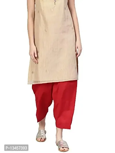 Saadgi Women Red Solid Cotton Casual Salwar(SSLSPRED)-thumb0