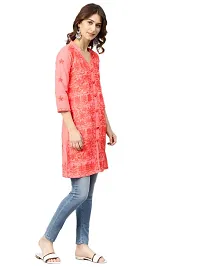 Saadgi Women's Cotton Regular Kurta (ABI-1130-XS_Peach Orange_Large)-thumb3