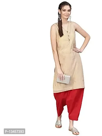 Saadgi Women Red Solid Cotton Casual Salwar(SSLSPRED)-thumb4