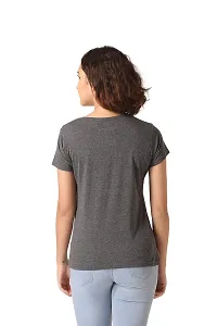 Vemante Grey Casual Top has Featured with Round Neck,Solid Print.Top has Cotton Fabric.-thumb1
