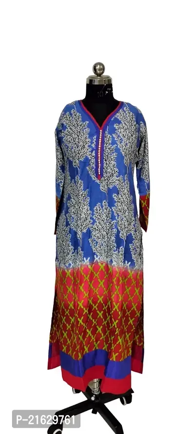 Stylish Blue Printed Kurti-thumb0