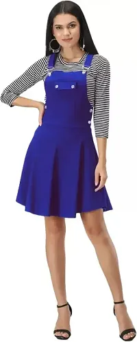 Stylish Blend Solid Fit And Flare Dress For Women