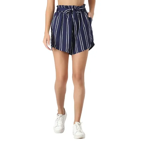 Stylish Crepe Regular Shorts For Women