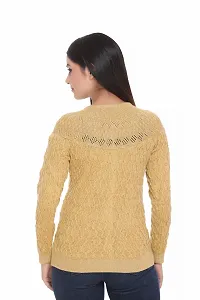Camel Wool Self Pattern Button Closure Sweater-thumb1