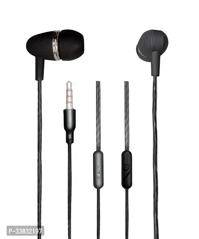 Stylish Black In-Ear Wired Headphone With Microphone-thumb0