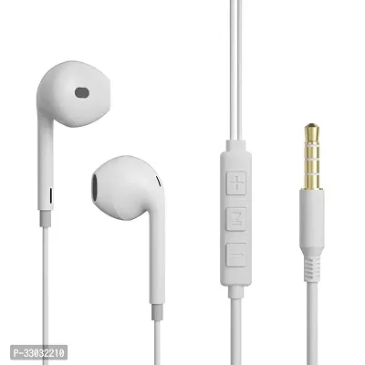 Stylish White In-Ear Wired Headphone With Microphone-thumb0