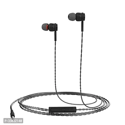 Stylish Black In-Ear Wired Headphone With Microphone-thumb0