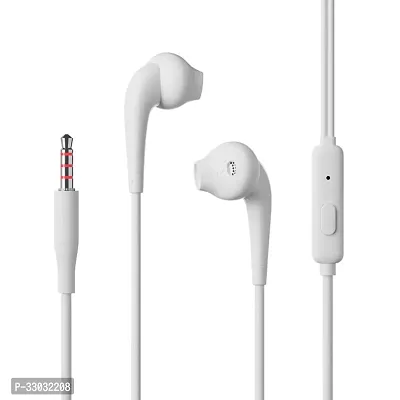 Stylish White In-Ear Wired Headphone With Microphone-thumb0