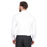 Men's White Cotton Long Sleeve Solid Regular Fit Formal Shirt-thumb3