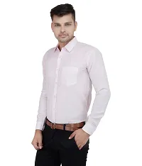 Men's Pink Cotton Long Sleeve Solid Regular Fit Formal Shirt-thumb1