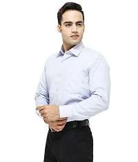Men's Blue Cotton Long Sleeve Solid Regular Fit Formal Shirt-thumb1