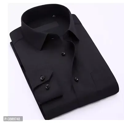 Black Cotton Long Sleeve Formal Shirt For Men