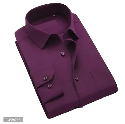 Purple Cotton Long Sleeve Formal Shirt For Men