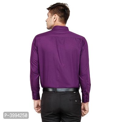 Men's Purple Cotton  Long Sleeve Formal Shirts-thumb3