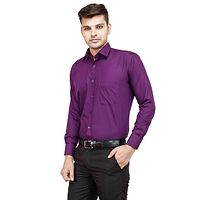 Men's Purple Cotton  Long Sleeve Formal Shirts-thumb1