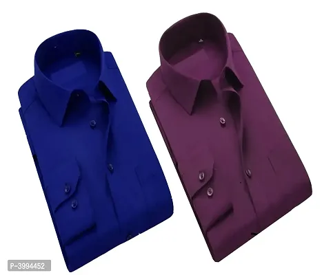 Multicoloured Cotton Solid Formal Shirts For Men