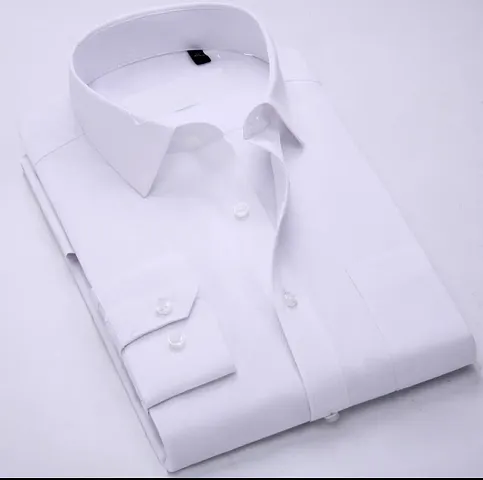 Cotton Blend Solid Regular Fit Formal Shirt