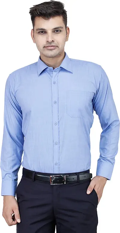 Men's Long Sleeve Solid Regular Fit Formal Shirt