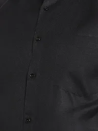 Reliable Black Cotton Blend Solid Long Sleeve Formal Shirt For Men-thumb4