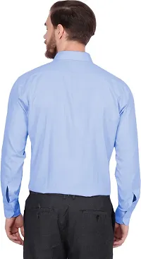 Reliable Blue Linen Solid Long Sleeve Formal Shirt For Men-thumb4