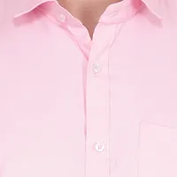 Reliable Pink Cotton Blend Solid Long Sleeve Formal Shirt For Men-thumb3