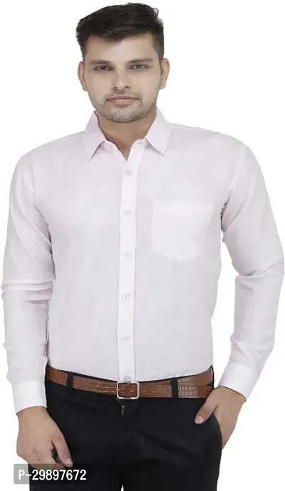 Reliable White Linen Solid Long Sleeve Formal Shirt For Men