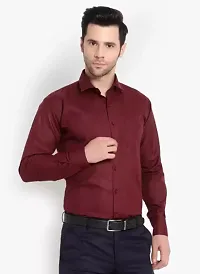 Classic Cotton Blend Solid Formal Shirts for Men-thumb1