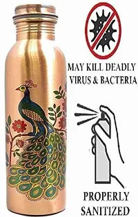 100 Copper BRASS Water BOTTLE 1 Litre BEST FOR HEALTH-thumb2