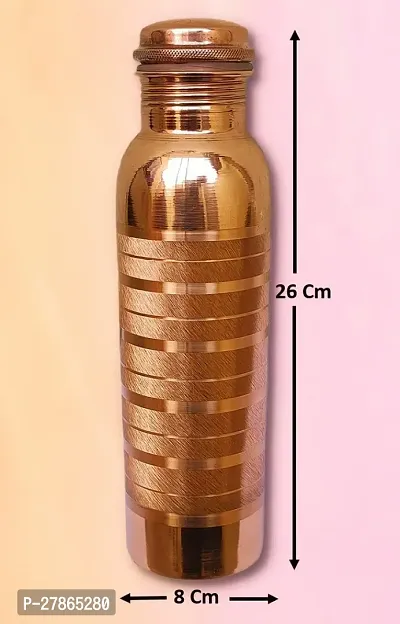 100 Copper BRASS Water BOTTLE 1 Litre BEST FOR HEALTH-thumb3