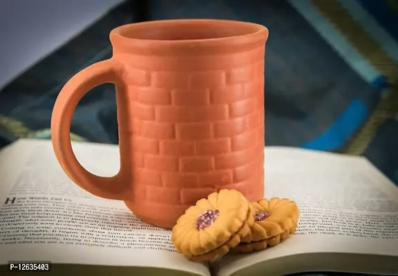 Handmade (Real Mitti) Unglazed Clay Mud Milk Reusable Terracotta Tea Coffee Mug (1Pcs)-thumb0
