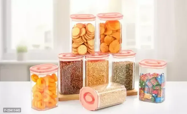 Transparent Plastic Food Container Jar Pack Of 8