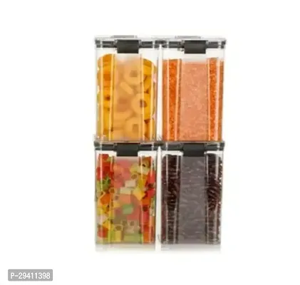 Transparent Plastic Food Container Jar Pack Of 4