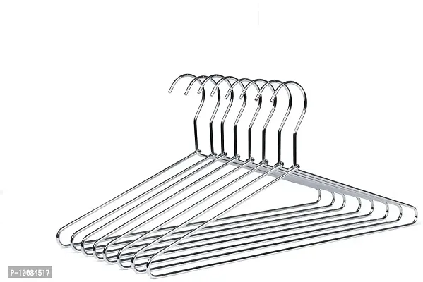 Cloth Hanger Heavy Strong Wall Stainless Steel Hanger | Steel Hanger Set | Cloth Hanger | Stainless Steel Hangers Set of 12-thumb0